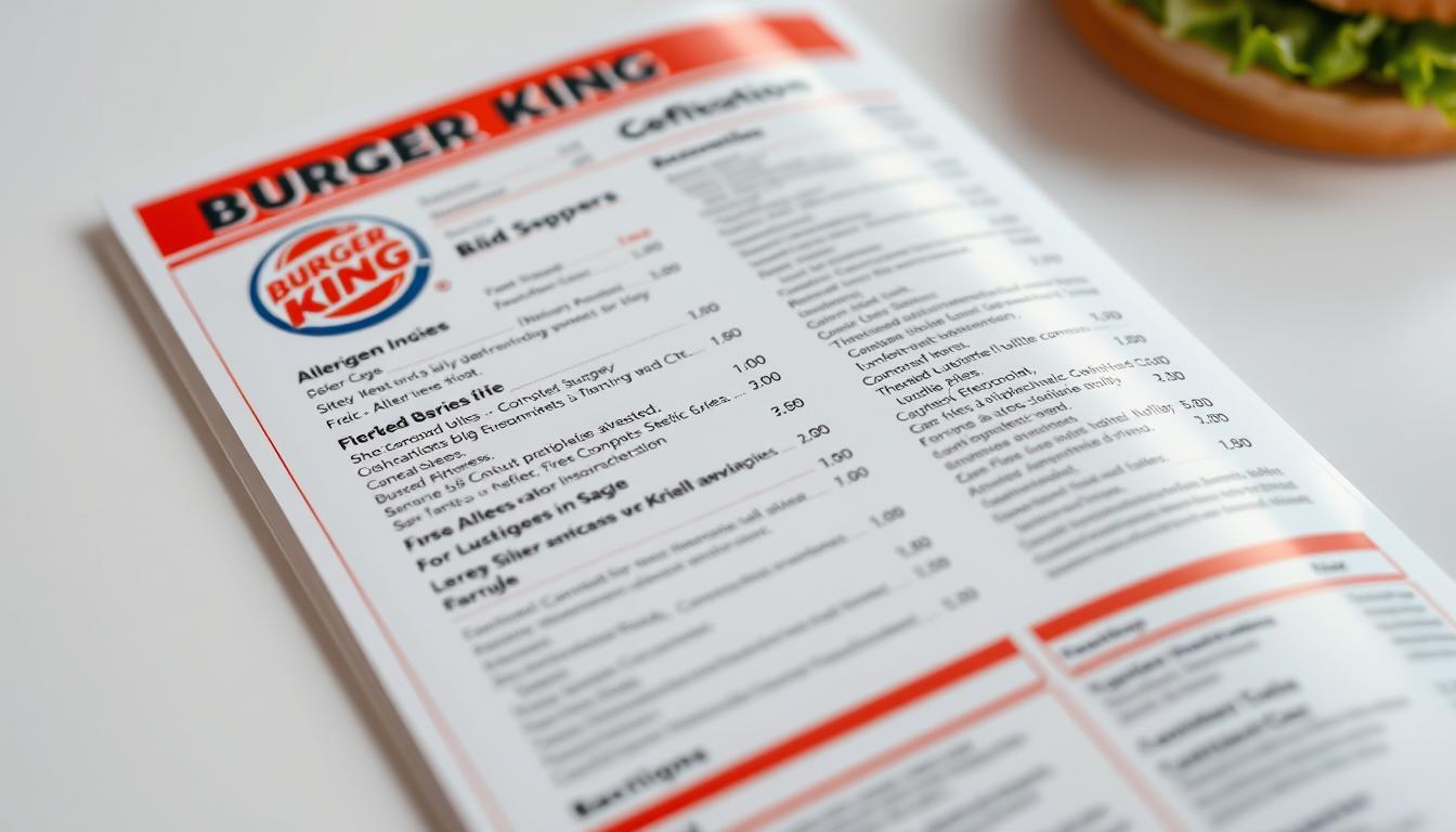 Burger King Allergen Menu